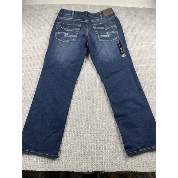 Silver Gordie Jeans Men's 33x32 Blue Denim Relaxed Fit Straight Leg Whisker NWT - Picture 12 of 13
